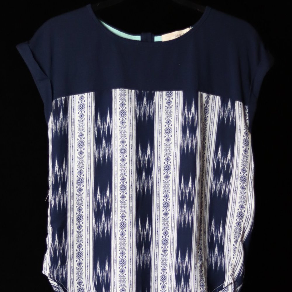 Summer Sheer Top - Cream + Navy